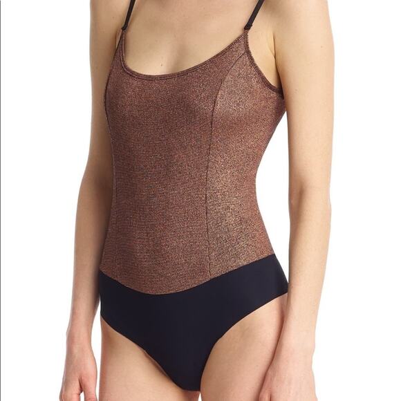 Commando Bronze Soft Sparkle Cami Thong Bodysuit NEW - Picture 12 of 12